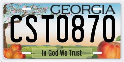 GA license plate CST0870