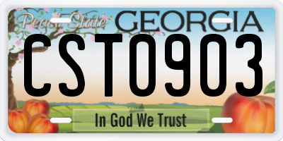 GA license plate CST0903