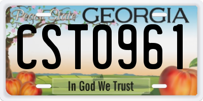 GA license plate CST0961