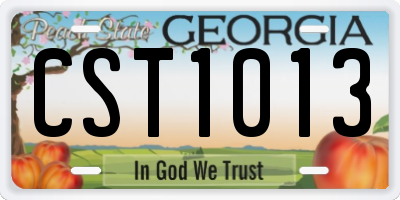 GA license plate CST1013