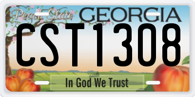 GA license plate CST1308