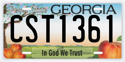 GA license plate CST1361