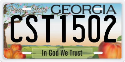GA license plate CST1502