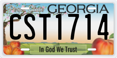 GA license plate CST1714