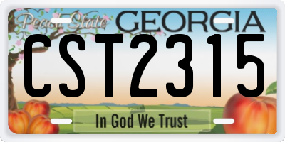 GA license plate CST2315