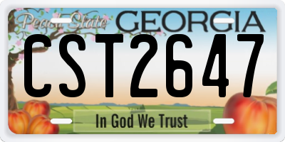 GA license plate CST2647