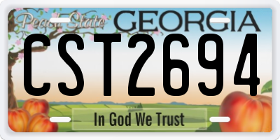 GA license plate CST2694
