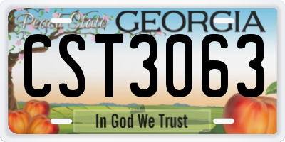 GA license plate CST3063
