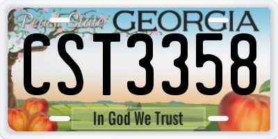 GA license plate CST3358