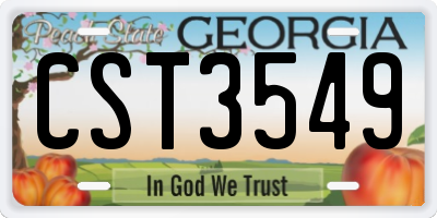 GA license plate CST3549