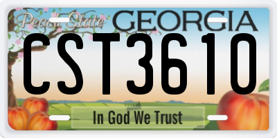 GA license plate CST3610