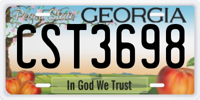 GA license plate CST3698
