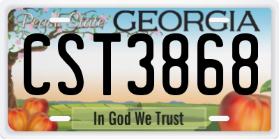 GA license plate CST3868