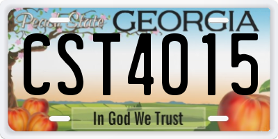 GA license plate CST4015