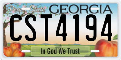 GA license plate CST4194