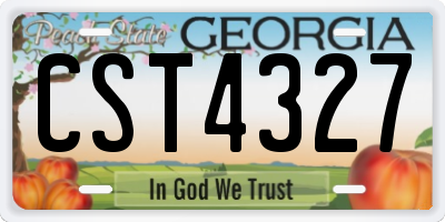 GA license plate CST4327