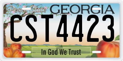 GA license plate CST4423