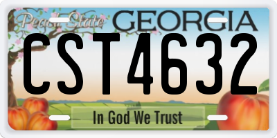 GA license plate CST4632