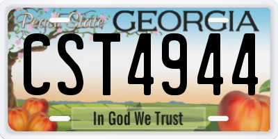GA license plate CST4944