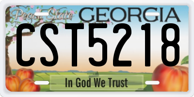 GA license plate CST5218