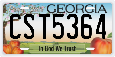 GA license plate CST5364