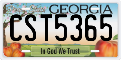 GA license plate CST5365