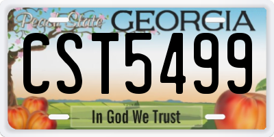 GA license plate CST5499