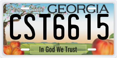 GA license plate CST6615