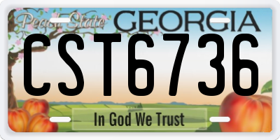 GA license plate CST6736