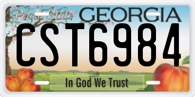 GA license plate CST6984