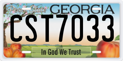 GA license plate CST7033