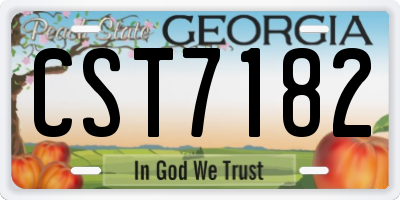 GA license plate CST7182
