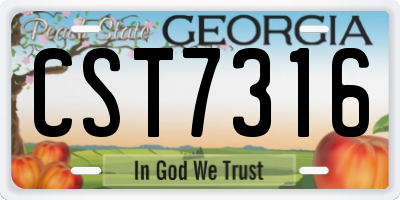 GA license plate CST7316