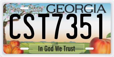 GA license plate CST7351