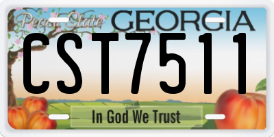 GA license plate CST7511