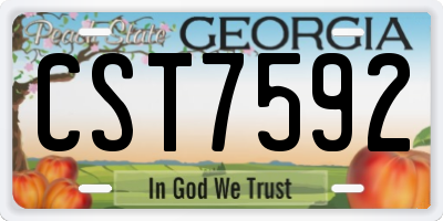 GA license plate CST7592