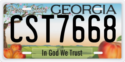 GA license plate CST7668