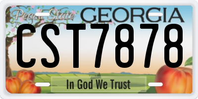 GA license plate CST7878