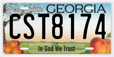 GA license plate CST8174