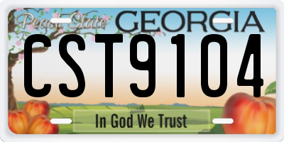 GA license plate CST9104