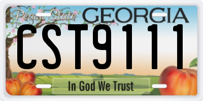GA license plate CST9111