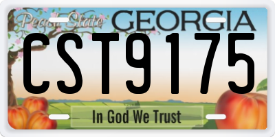 GA license plate CST9175