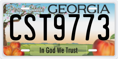 GA license plate CST9773
