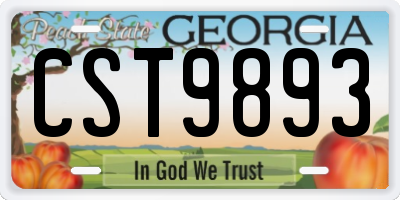 GA license plate CST9893