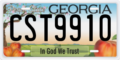 GA license plate CST9910