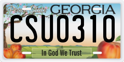 GA license plate CSU0310