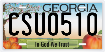 GA license plate CSU0510