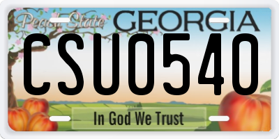 GA license plate CSU0540