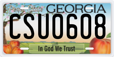 GA license plate CSU0608