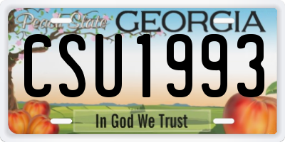 GA license plate CSU1993